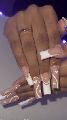 Sep 5, 2022 - This Pin was created by adelina on Pinterest. Cute Valentine’s Day Nail Ideas White Acrylic Nails, French Tip Acrylic Nails, Classy Acrylic Nails, Long Acrylic Nails Coffin, Acrylic Nails Coffin Pink, Long Square Acrylic Nails, Bling Acrylic Nails