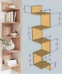 Shelves Decoration, Corner Shelf Ideas, Unique Wall Shelves, Wall Shelves Design, Modern Shelving, Decorating Shelves, Wall Decor Design, Corner Shelves