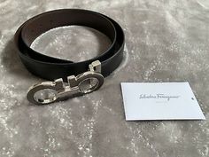 NEW Salvatore Ferragamo Reversible Leather Belt 38 Black &... Chrome Hearts, Leather Belts, Salvatore Ferragamo