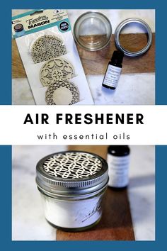 an air freshener jar with essential oils next to it