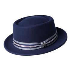 Men's Bailey of Hollywood Klaxon Fedora 38349 - Navy Hats Man Hats, Thinking Cap, Manly Things, Wool Felt Fabric, Men Apparel, Pork Pie Hat, Vintage Fashion 1950s