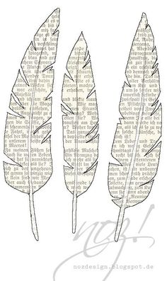 three feathers with the words written on them