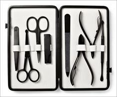 The Ultimate Gift Guide For The Modern Man (40+ Ideas!) Safety Scissors, Personalized Bow, Cuticle Nipper, Nail Scissors, Ultimate Gift Guide, Leather Card Wallet, Pretty Skin, Manicure Set, Grooming Kit