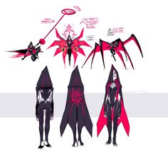 the concept art for an upcoming animated series, featuring two women in black and red outfits