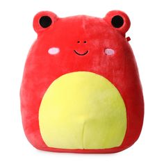 obu the frog squishmallow from pet squad (squishmallows) Frog Squishmallow, Pink Cheeks, Tree Frogs, The Frog, Poly Bags, Black Spot, Rubber Duck, Plush Dolls