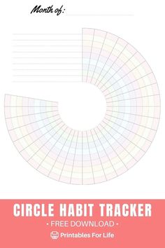 the circle habit tracker is shown in pink and white