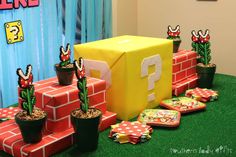 this is an image of a mario birthday party