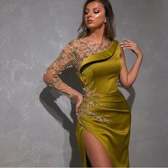 Dinner Gowns Classy, Long Sleeve Mermaid Prom Dress, Dinner Gowns, Soiree Dress, Mermaid Prom Dress, Evening Dresses Short, Evening Dress Fashion, Classy Dress Outfits