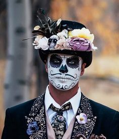 sugar skull makeup for men More Makeup Zombie, Sugar Skull Costume, Day Of Dead, Sugar Skull Makeup