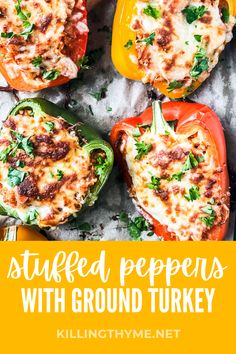 stuffed peppers with ground turkey and parsley