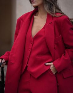 Red Blazer Outfit, Dressy Casual Outfits, Woman Suit Fashion, Red Blazer, Color Rojo, Blazer Outfits, Autumn Outfit