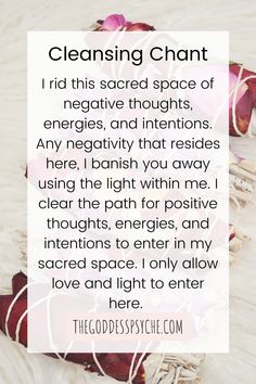 Cleansing Chant, Energy Healing Quotes, Negative Energy Cleanse, Smudging Prayer, Sage Smudging, Energy Cleansing, Woo Woo, Healing Affirmations, Energy Healing Reiki