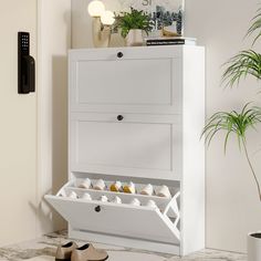 Latitude Run® Shoe Cabinet & Reviews - Wayfair Canada Shoe Rack Entryway, Deck Box Storage, Garage Storage Cabinets, Living Room White, Bathtub Accessories, Shoe Storage Cabinet, Adjustable Shelf, Entryway Furniture, Shed Storage