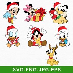 mickey mouse and friends christmas svg, epsp, png