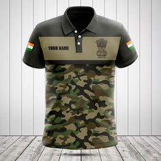 Customize India Camo Military Shirts These products are custom-made-to-order and handcrafted to the highest quality standards. Each product is constructed from a premium polyester blend that is ultra-soft and incredibly comfortable. Features a specialty high definition heat-dye application that ensures long lasting color vibrancy even after machine washing. Fabric is durable and resistant to wrinkles, shrinking and mildew. Each product is custom printed, cut and sewn just for you when you place Dev D, Army Pattern, Sports Jersey Design, Camo Designs, Jersey Design, Black Pattern, Rocket, High Definition, Custom Print