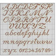 a cross stitch pattern with letters and numbers