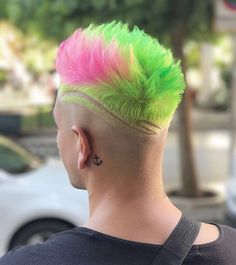 Pink And Green Hair, Barber Haircuts, Rave Hair, Latest Hair Color