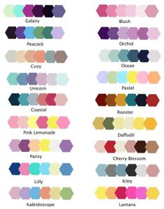 the color chart for different colors of paint