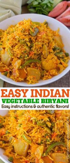 Easy Biryani, Vegetable Biryani Recipe, Vegetable Biryani, Malai Kofta, Spiced Rice, Indian Rice, Easy Vegetable, Rice Dish, Carrots And Potatoes