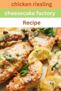 Chicken Riesling Cheesecake Factory Recipe Cheesecake Factory Reisling Chicken Recipe, Cheesecake Factory Chicken Riesling, Reisling Chicken Recipe, Chicken Riesling Cheesecake Factory, Riesling Chicken, Chicken Riesling, Copycat Cheesecake Factory Recipes, Best Copycat Recipes Restaurants, Chicken Madeira Cheesecake Factory