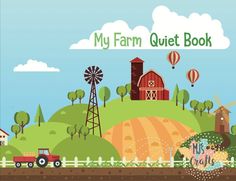 the farm quiet book is open and ready to be read