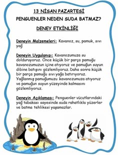 a poster with penguins and other animals on it