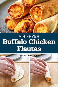 air fryer buffalo chicken flautass are the perfect appetizer for any meal