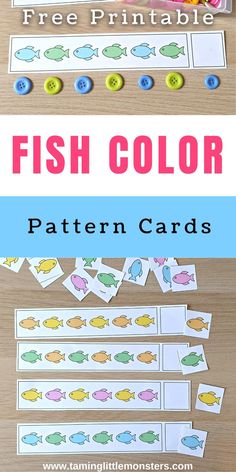 fish color pattern cards for kids to print out