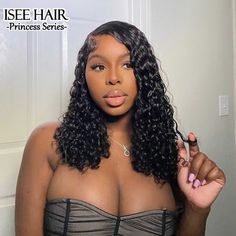 ISEE HAIR, See Your Beauty ISEE HAIR Water Wave Lace Closure Wig Human Hair Wig Preplucked for Black Women iseehair 20 Inch Water Wave Wig, 22inch Wig, Goddess Locks, Isee Hair, Ebony Hair, My First Wig, Bob Haircut Curly, Hair Water, Haircut Curly