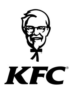 the kfc logo is shown with an image of a man in glasses and a bow tie