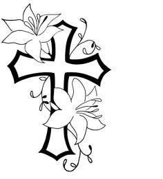 a cross with flowers on it