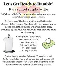 a poster with instructions on how to get ready to rumble it's a school supply battle