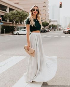 Full Of Grace Pleated Maxi Skirt - Silver - FINAL SALE Beach Maxi Skirt, Long Chiffon Skirt, Chiffon Maxi Skirt, High Waisted Pleated Skirt, Rock Outfit, Womens Maxi Skirts, Pleated Skirts, Pleated Maxi Skirt, Long Skirts For Women