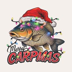 Christmas Fishing, Carp Fish, Fishing Shirts, Sublimation Png, Carp, Funny Christmas, Santa Hat, Png Format, Christmas Humor