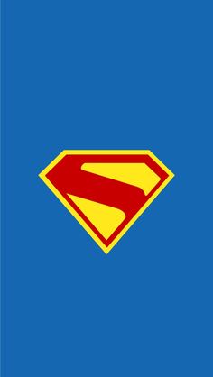 a superman logo on a blue background with the letter s in red, yellow and blue