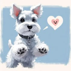 White Miniature Schnauzer, Scottish Terrier Puppy, Mixed Breed Puppies, Dog Portraits Art, Watercolor Dog Portrait, Animal Art Projects, Dog Cuts, Very Cute Dogs