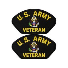 two patches that say u s army veteran and u s army veteran