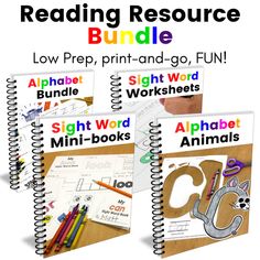 the sight word worksheets bundle includes three books and four activities to teach them