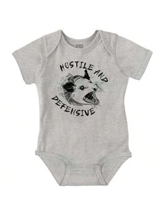 Animal Baby Graphic One Piece Bodysuit  Attitude Humor Funny Hostile And Defensive Opossum Sarcastic Snarky Joke Casual Everyday Soft Cotton Printed Cap Sleeve Lap Neck Romper Baby Clothes Brisco Brands Heather Everyday Casual  Short Sleeve Fabric Animal Tee Medium Stretch Spring/Fall Baby Boys Clothing, size features are:Bust: ,Length: ,Sleeve Length: Funny Baby Clothes, Animal Baby, Baby Boy Onesies, Animal Graphic, Fabric Animals, Fall Baby, One Piece Bodysuit, Humor Funny