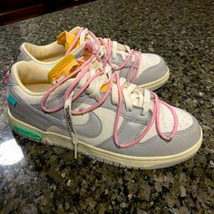 2021 Off-White X Dunk Low 'Lot 09 Of 50' Size 10 Wear Twice Thats It Mostly Brand New No Box. Coastal Closet, Purple Nike Shoes, Off White Dunks, Nike Dunk Low Off White, White Dunks, Off White Dunk, Sneakerhead Room, Shoes 2021, Cartoon Shoes