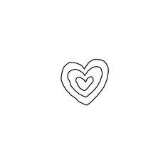 two hearts in the shape of a heart on a white background with black outlines