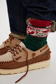 Just as cool as they are classic, these super cozy socks are featured in a tall, scrunch-able style with color blocking throughout and timeless, vintage-inspired printing for the perfect finishing touch. | Playing Koi Tall Nordic Socks by Reliable Of Milwaukee at Free People in Green Retro Cotton Socks For Winter, Retro Winter Cotton Socks, Multicolor Retro Winter Socks, Nordic Socks, Tall Socks, Vintage Socks, Green Socks, Compression Sleeves, Green Fits