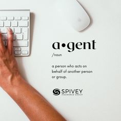 a person typing on a computer keyboard with the words agent above it and an image of a mouse