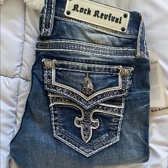 Rock Revival Jeans For Woman Size 25 New Cowboy Fits, Bootcut Jeans Men, Rock Revival Jeans Women, Jeans For Woman, Rock Revival Jeans, Jeans Men, Jeans Rock, Rock Revival, Jeans Color