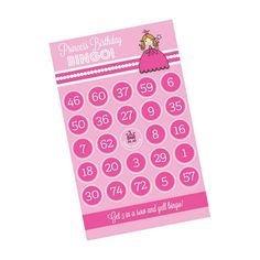 Princess Party Birthday Bingo (Pack of 16 cards) - Sophie's Favors and Gifts Princess Party Theme, Birthday Bingo, Princess Theme Party, Birthday Games, Bingo Games, Game Cards, Free Space, Princess Birthday, Princess Party