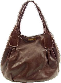 Miu Miu Bag, Vintage Brown, Mens Belts, Brown Color, Miu Miu, Fashion Bags, Brown Leather, One Shoulder, Zip Pockets