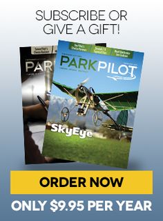 an advertisement for the park pilot magazine, featuring two planes and one is on sale