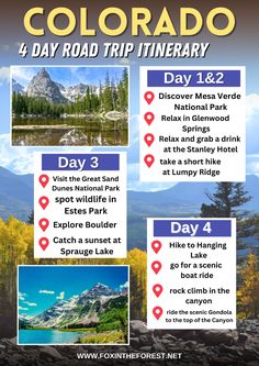 the colorado and day road trip itinerary