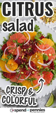 citrus salad on a plate with oranges and onions