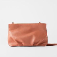 Elegant And Understated. Love Gathered Details Leather Upper Modern Zara Leather Bag, Zara Leather Crossbody Shoulder Bag, Zara Brown Leather Bag, Chic Zara Crossbody Shoulder Bag, Zara Clutch Shoulder Bag, Everyday Pink Crossbody Clutch, Zara Clutch Shoulder Bag For Everyday Use, Blush Leather Bag With Removable Pouch, Blush Leather Shoulder Bag With Detachable Strap